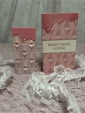 Pink chocolate perfume bottle